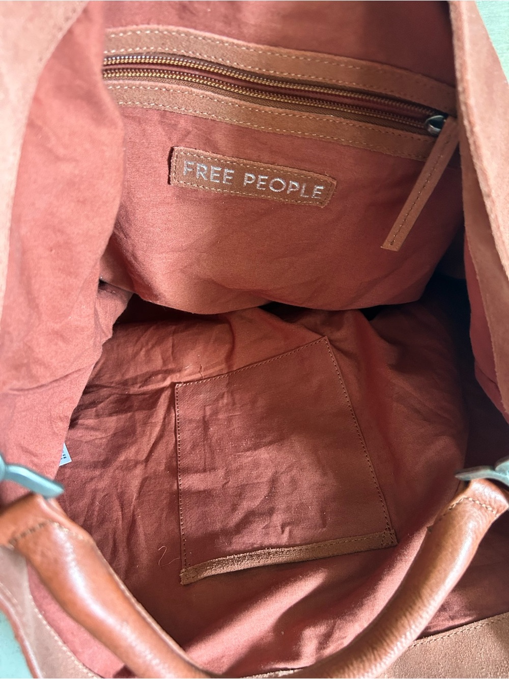 Free People Suzie Suede Slouchy Tote Bag in Between Brown with Wallet/Charm - Picture 14 of 16